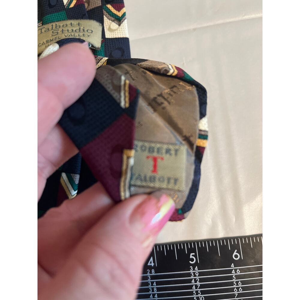 Vintage Robert Talbott | Talbott Studio Carmel Valley Geometric Print Silk Tie - Picture 5 of 6
